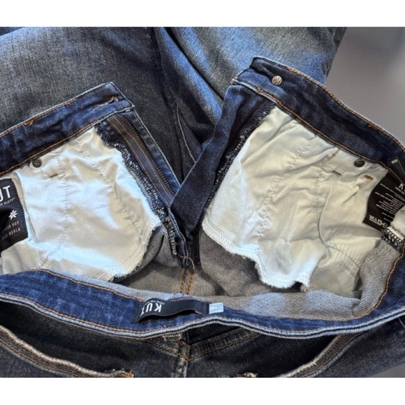 Kut from the Kloth Jeans Sz 14 Long Rachael Fab Ab Mom High Rise Raw Hem 2 Pair - Picture 6 of 9